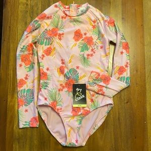 *NWT* UPF Long Sleeve Floral Swimsuit